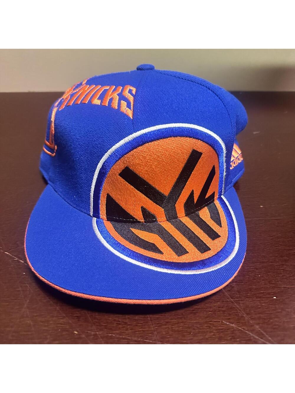 New York Knicks Adidas blue orange fitted hat sz 7 1/2 NBA